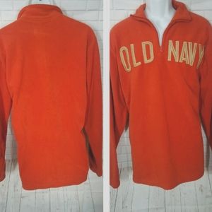 Old Navy Orange Fleece Pullover Sweater